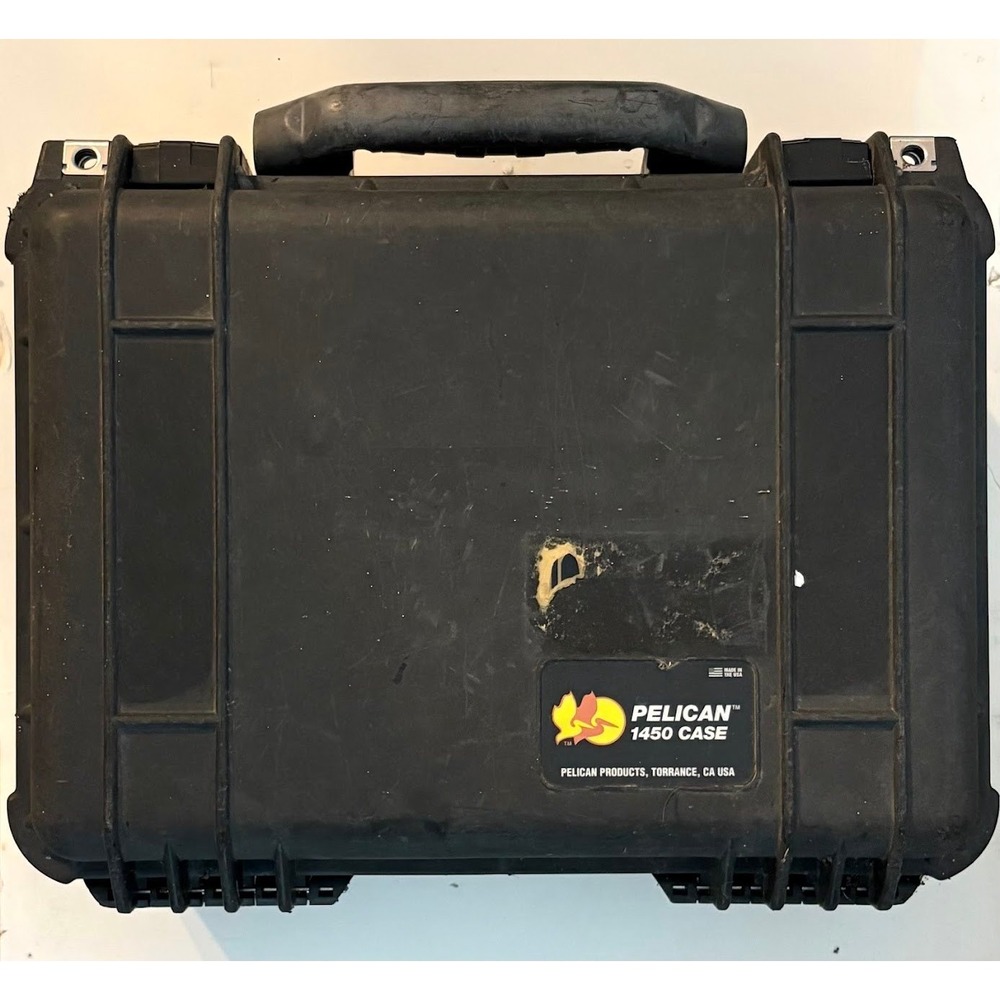 Pelican 1450 Hard Case Black Waterproof Crushproof with Padded Liner Made in USA